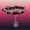 Thermochromic Black-to-White Collar, Puppy Choker, Heart-Shaped Bell Collar with Leash