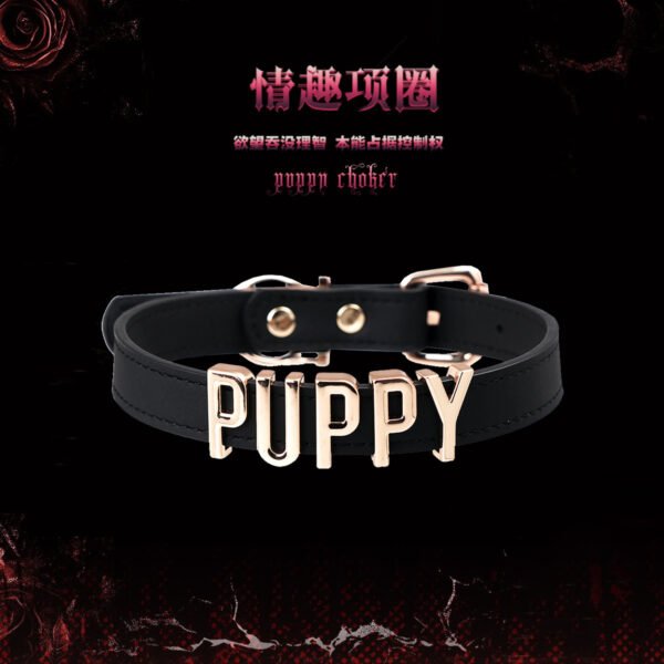 Snake - like PUPPY collar with replaceable letters, sweet - cool style choker neck ring, QQ prop
