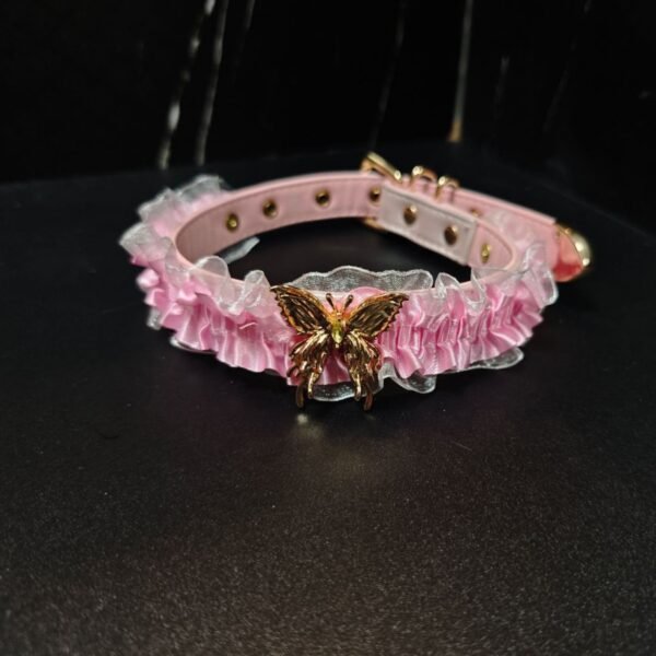 Lace - style BDSM decorative collar, hand and foot rings, leash, pink PUPPY erotic set