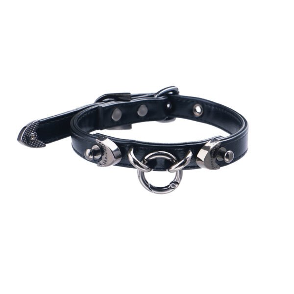 Exclusive Gothic Choker for Dark Yabi, Black and White Solid Color Imitation Leather Handmade Punk Collar