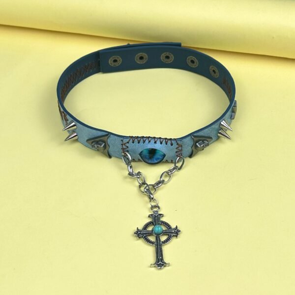 Haze blue-eyed rivet Harajuku collar subculture wasteland style unisex trendy necklace