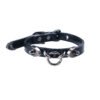 Exclusive Gothic Choker for Dark Yabi, Black and White Solid Color Imitation Leather Handmade Punk Collar