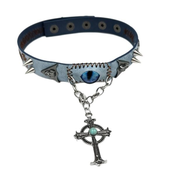 Haze blue-eyed rivet Harajuku collar subculture wasteland style unisex trendy necklace
