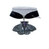 Gothic-style Vintage Black Moth Velvet Choker Necklace - Halloween Necklace