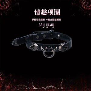 Exclusive Gothic Choker for Dark Yabi, Black and White Solid Color Imitation Leather Handmade Punk Collar