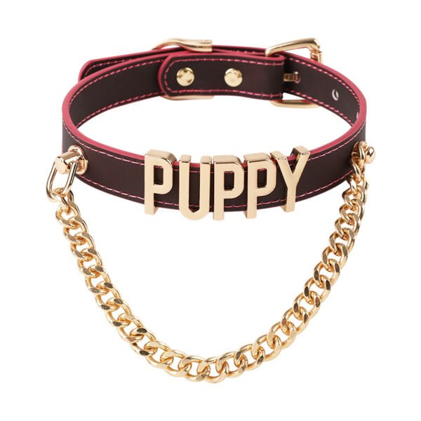 Thermochromic sp collar, puppy - letter fancy chain collar leash