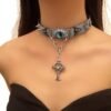 Haze blue-eyed rivet Harajuku collar subculture wasteland style unisex trendy necklace