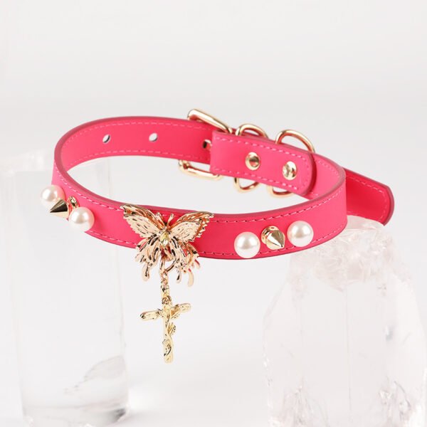 Coscreepy temperature-sensitive color-changing SP collar, subculture butterfly cross choker