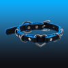 Exclusive Gothic choker for sub - culture dark and edgy individuals. Hand - made punk collar with a 31 - degree temperature - sensitive heart - shaped pendant that turns black or blue.