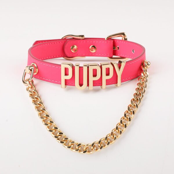 Thermochromic sp collar, puppy - letter fancy chain collar leash
