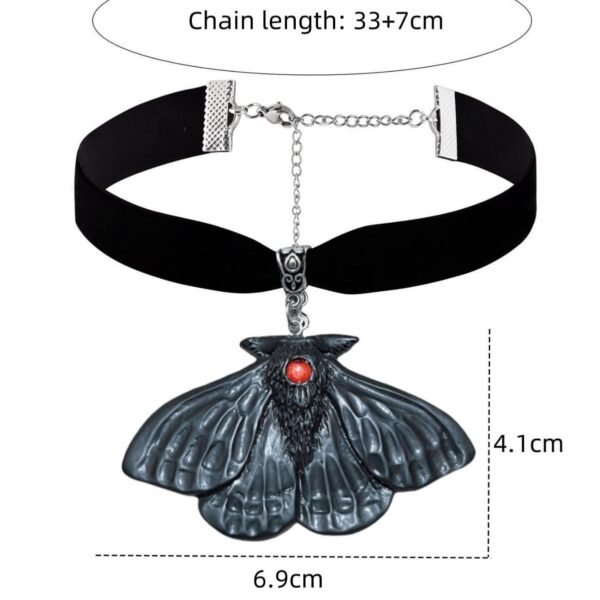 Gothic-style Vintage Black Moth Velvet Choker Necklace - Halloween Necklace