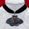 Gothic-style Vintage Black Moth Velvet Choker Necklace - Halloween Necklace