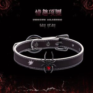 Exclusive Gothic Choker for Dark Yabi - Temperature - changing Imitation Leather Hand - made Punk Collar