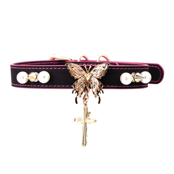 Coscreepy temperature-sensitive color-changing SP collar, subculture butterfly cross choker