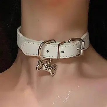 Trendy Punk Colorful Dog Claw Bone Necklace For Women Exquisite PU Leather Charms Choker Sweet Cool Party Jewelry Y2K Gifts