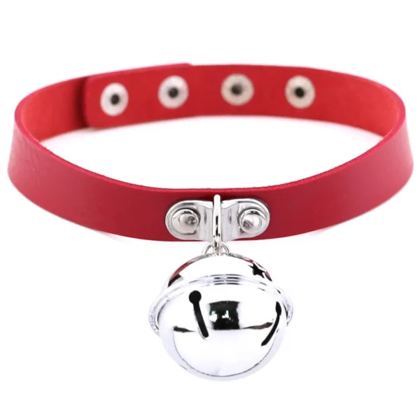 Rock Leather Bell Pendant Choker Necklace For Women Gothic Fine Black Color PU Chain Collar Sexy Ladies Sex Jewelry Accessories